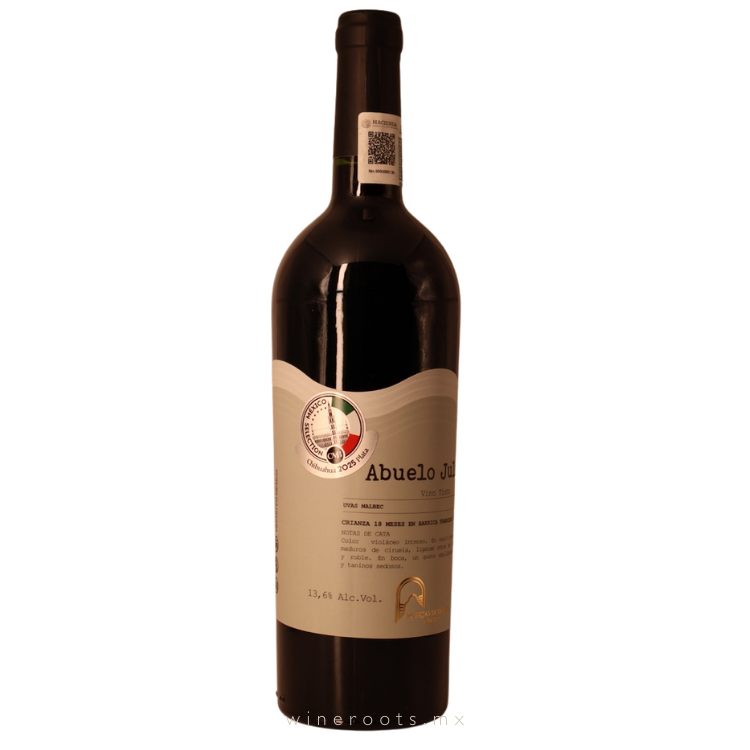 Vino Tinto Abuelo Julián Malbec | Puertas de la Peña | Querétaro | 18 meses de Crianza