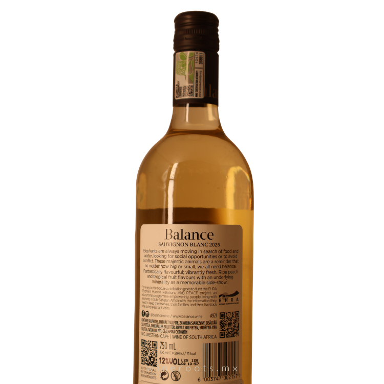 Vino Blanco Balance Sauvignon Blanc | Western Cape, Sudáfrica | 750 ml