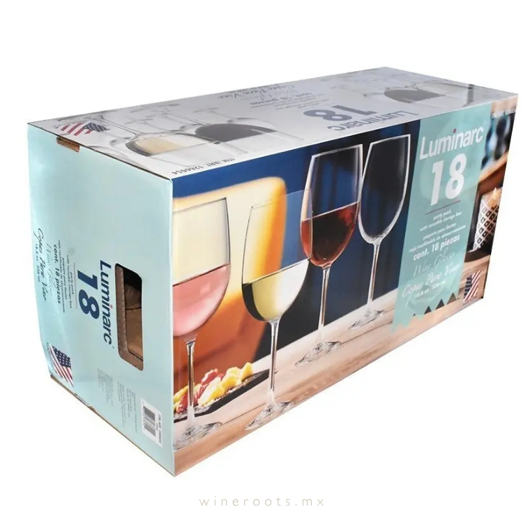 Juego De Copas Para Vino Luminarc, 18 Piezas 556ml Color Transparente