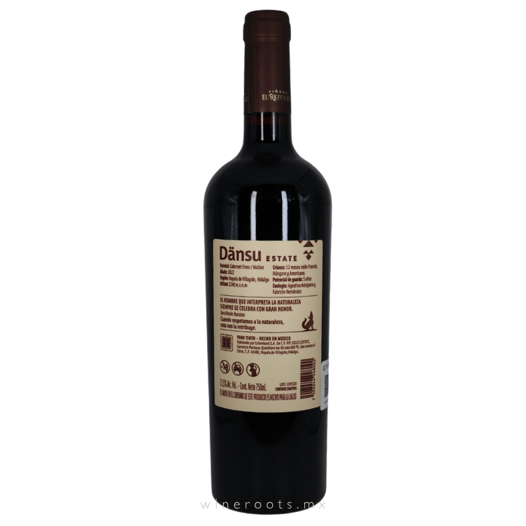 Vino Tinto Dänsu Estate Cabernet Franc - Malbec | Viñedo El Refugio, Hidalgo, México