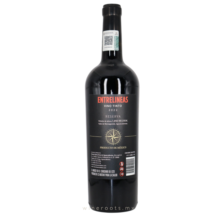 Vino Tinto Entrelíneas Reserva 2023 | Malbec, Syrah y Nebbiolo | Vinícola Santa Elena, Aguascalientes