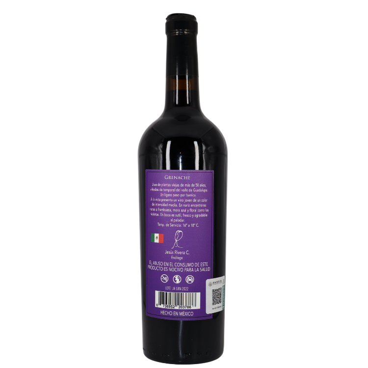 Vino Tinto DEJ Rivera Grenache 750 ml | Valle de Guadalupe
