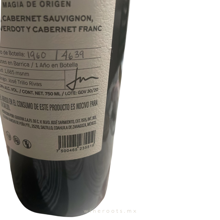 Vino Tinto Guidova 30 | Ensamble Tinto de Coahuila | 750 ml