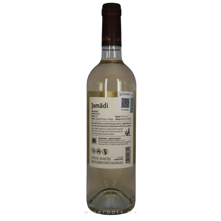 Vino Blanco Jamädi Blanc de Noir Malbec 2023 | Viñedo El Refugio, Hidalgo, México