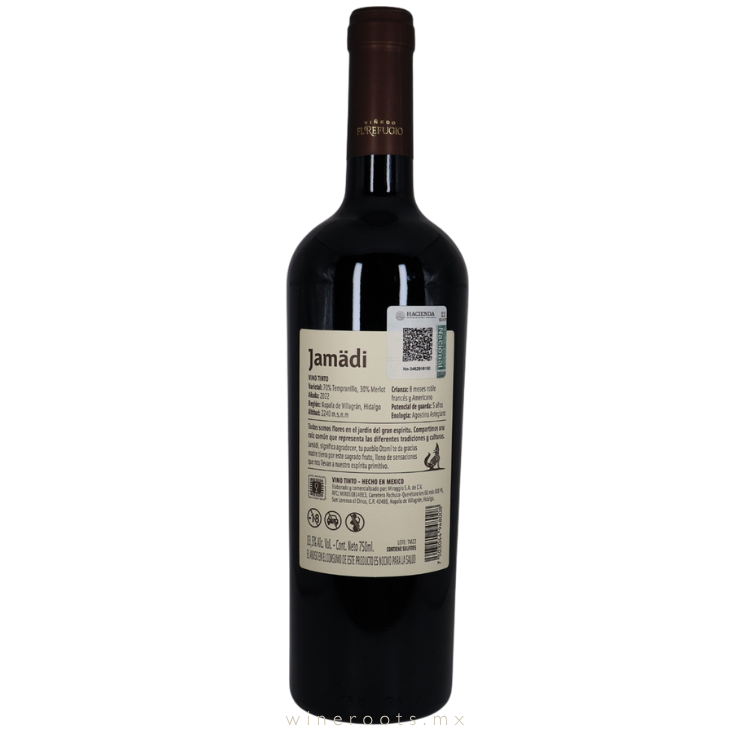 Vino Tinto Jamädi Tempranillo - Merlot | Viñedo El Refugio, Hidalgo, México