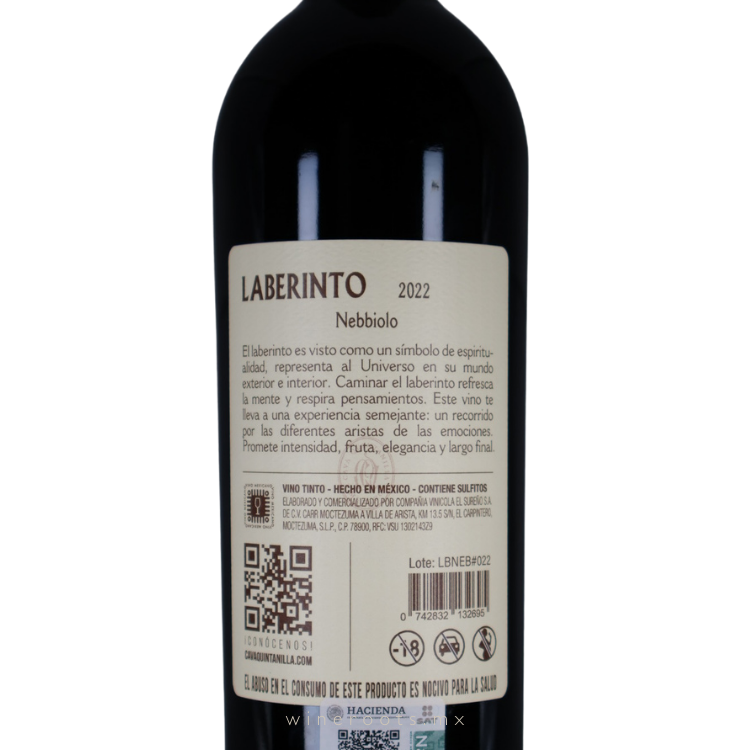 Vino Tinto Laberinto Nebbiolo | Cava Quintanilla | San Luis Potosí