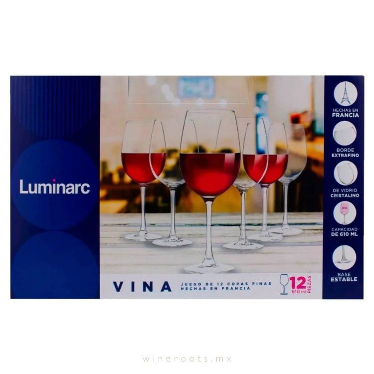 Juego De 12 Copas Finas 610 Ml Hechas En Francia | Luminarc