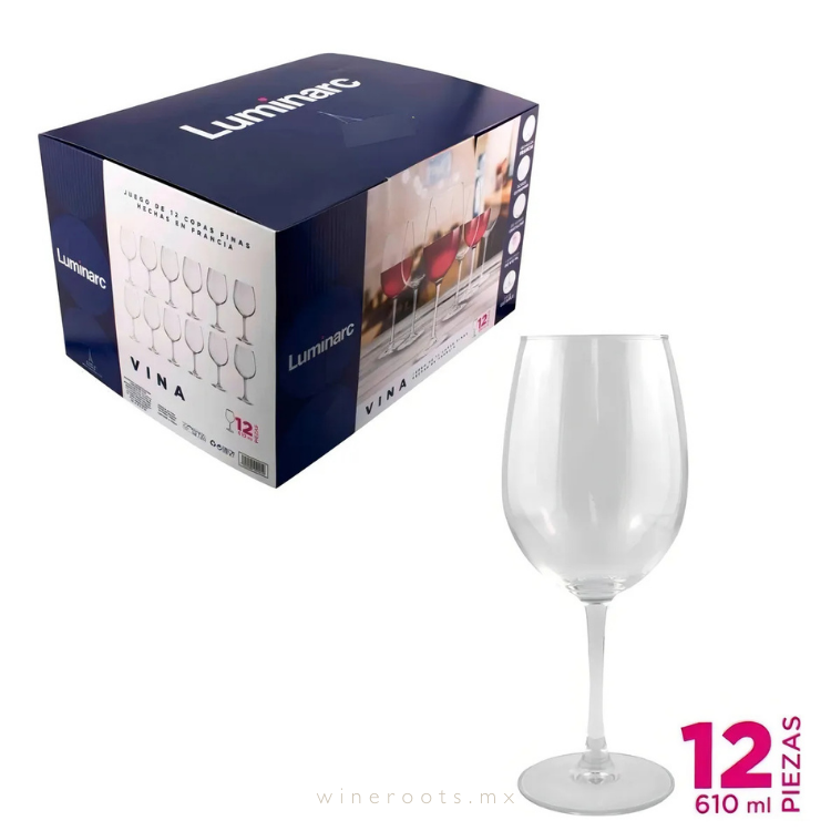 Juego De 12 Copas Finas 610 Ml Hechas En Francia | Luminarc