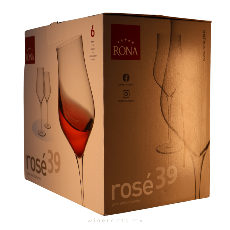 Set de 6 Copas para Vino Rosado RONA – Cristal Eslovaco 310 ml