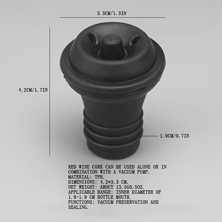 Tapón de Vino de Acero Inoxidable con Bomba de Vacío y Sello de Conservación Hermético